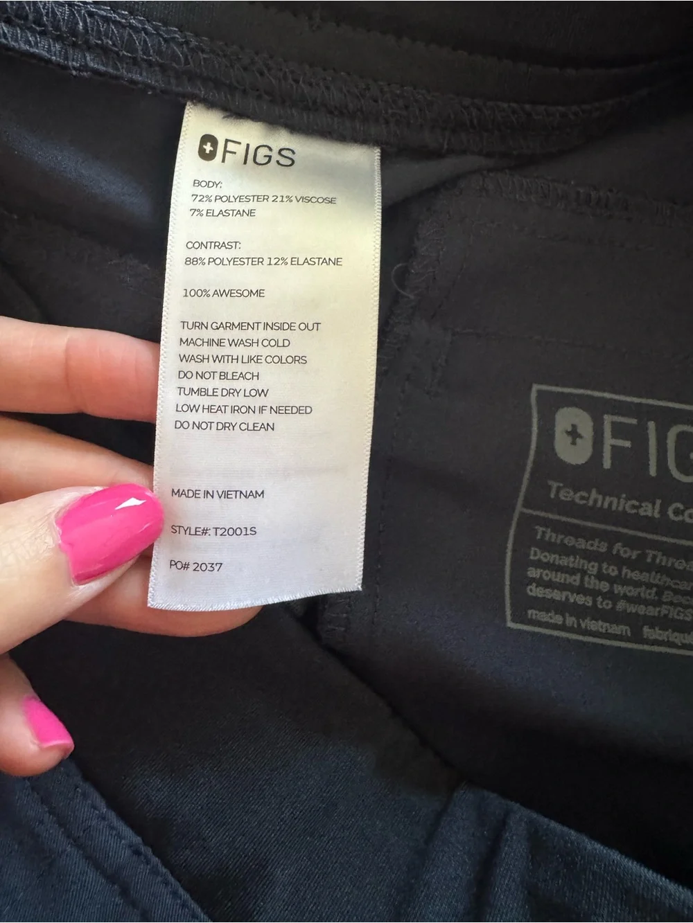 FIGS Men’s XXL Technical Collection Charcoal Gray Scrub Set Straight Leg
